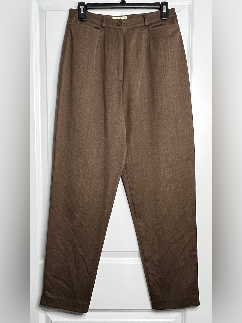 Vintage Talbots Wool Blend High Rise Pants Brown Textured Trousers Size 6